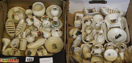 2 boxes of crested china